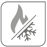 eine Ikone mit dem Symbol von Feuer und Schnee