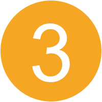 ein abgerundetes, orangefarbenes Symbol mit der Zahl 3 darauf