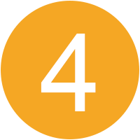 ein abgerundetes, orangefarbenes Symbol mit der Zahl 4 darauf