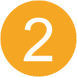 ein abgerundetes, orangefarbenes Symbol mit der Zahl 2 darauf