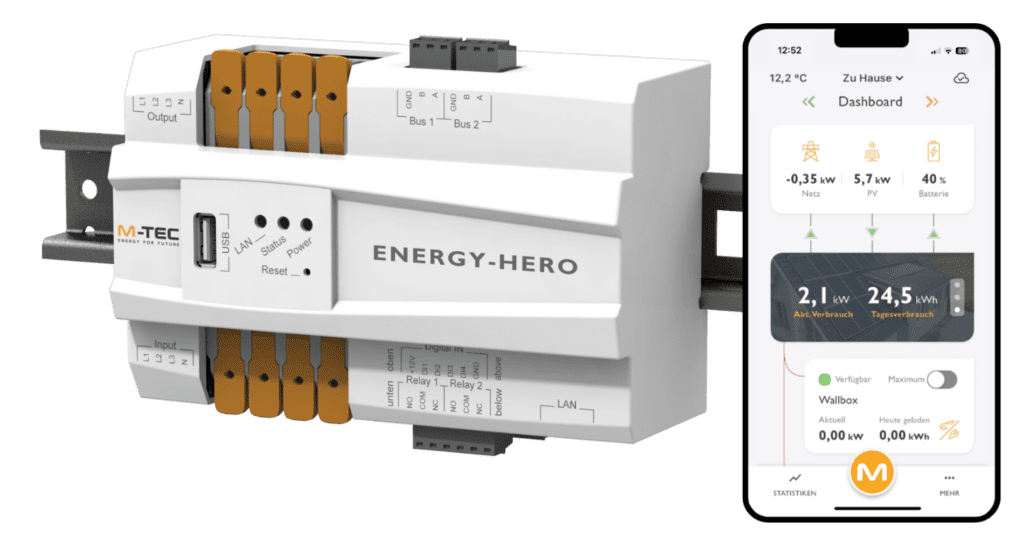 All-in-one-Lösung in neuem Design: der Energy-Hero in Zusammenarbeit mit der E-Smart-App